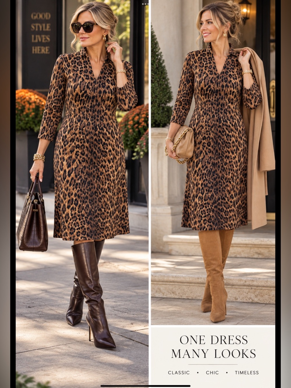 J. McLaughlin NWT Ivana Brown black Tanzania Cheetah Print Dress large catalina